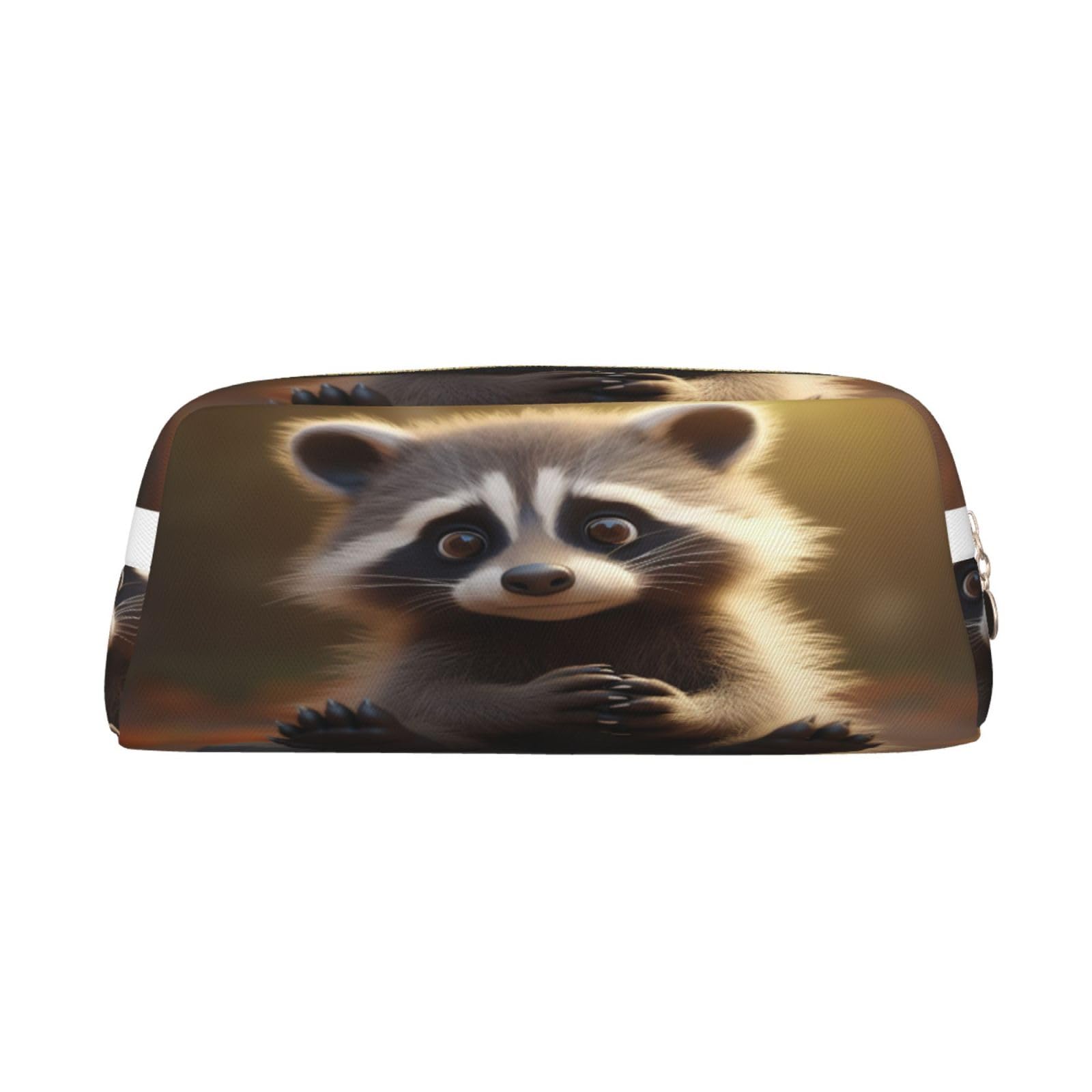WWF Waschbär-Federmäppchen Oval – Schulmäppchen Für Jungs & Kinder Mit Reißverschluss, Elastischen Schlaufen & Innentasche, 22x7x9,5 Cm – Perfekt Für Stifte, Radiergummi & Co.