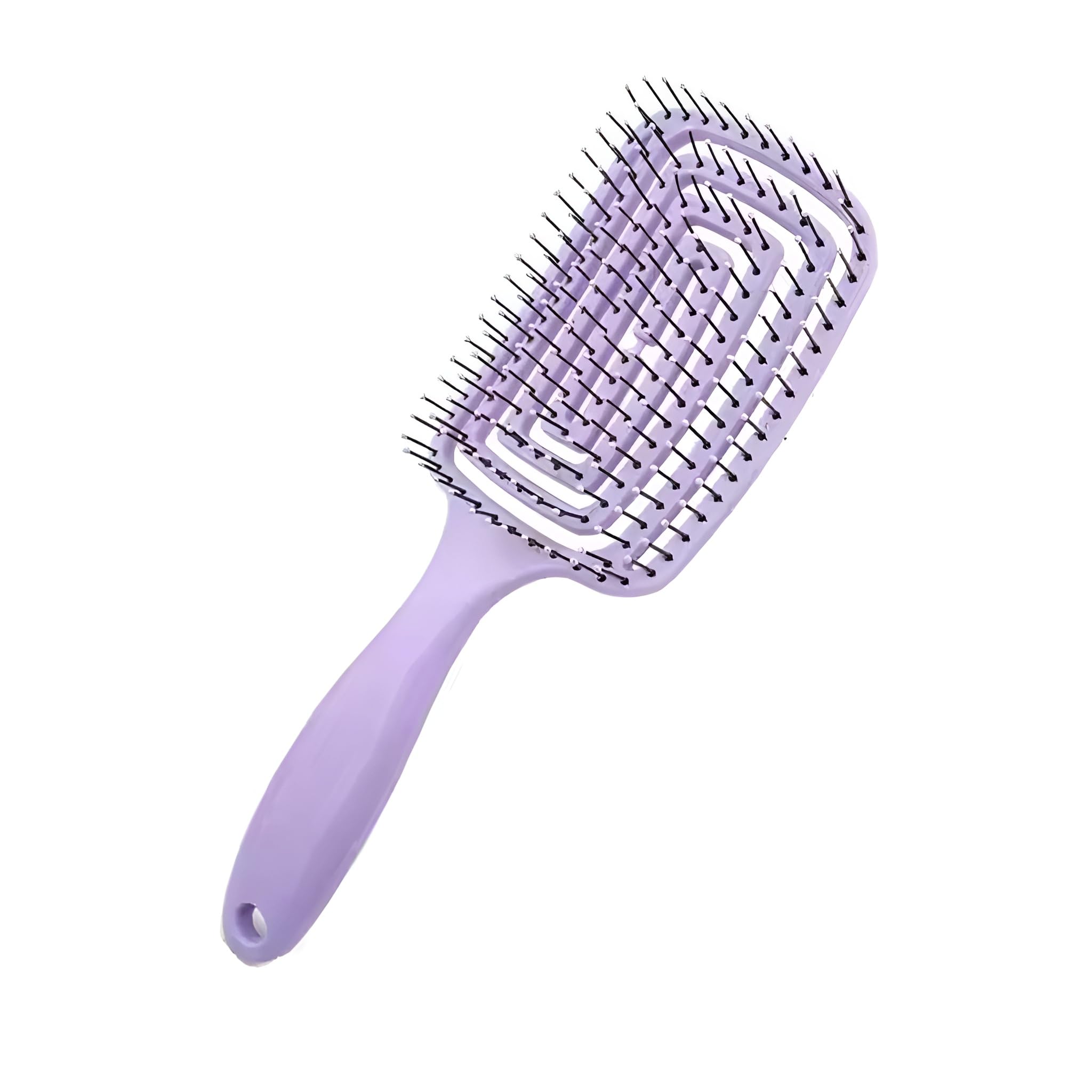 SHOPPOFOBIX Hair Brush with Strong & flexible nylon bristles 3D Hair Brush, having Anti-static ball tips, for Grooming, Straightening, Detangling Hair, Ideal for Men & Women (Purple, Square)-image-4