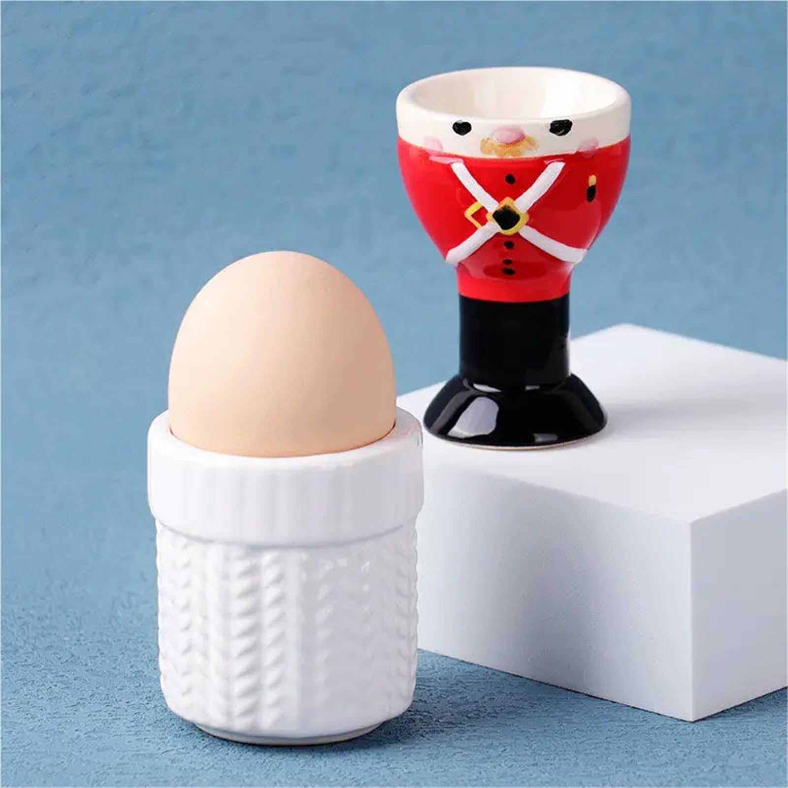 Eierbecher, 2pc Keramik Cartoon DesignDecoration Kreative Nette Frühstück Ei(Color 2)
