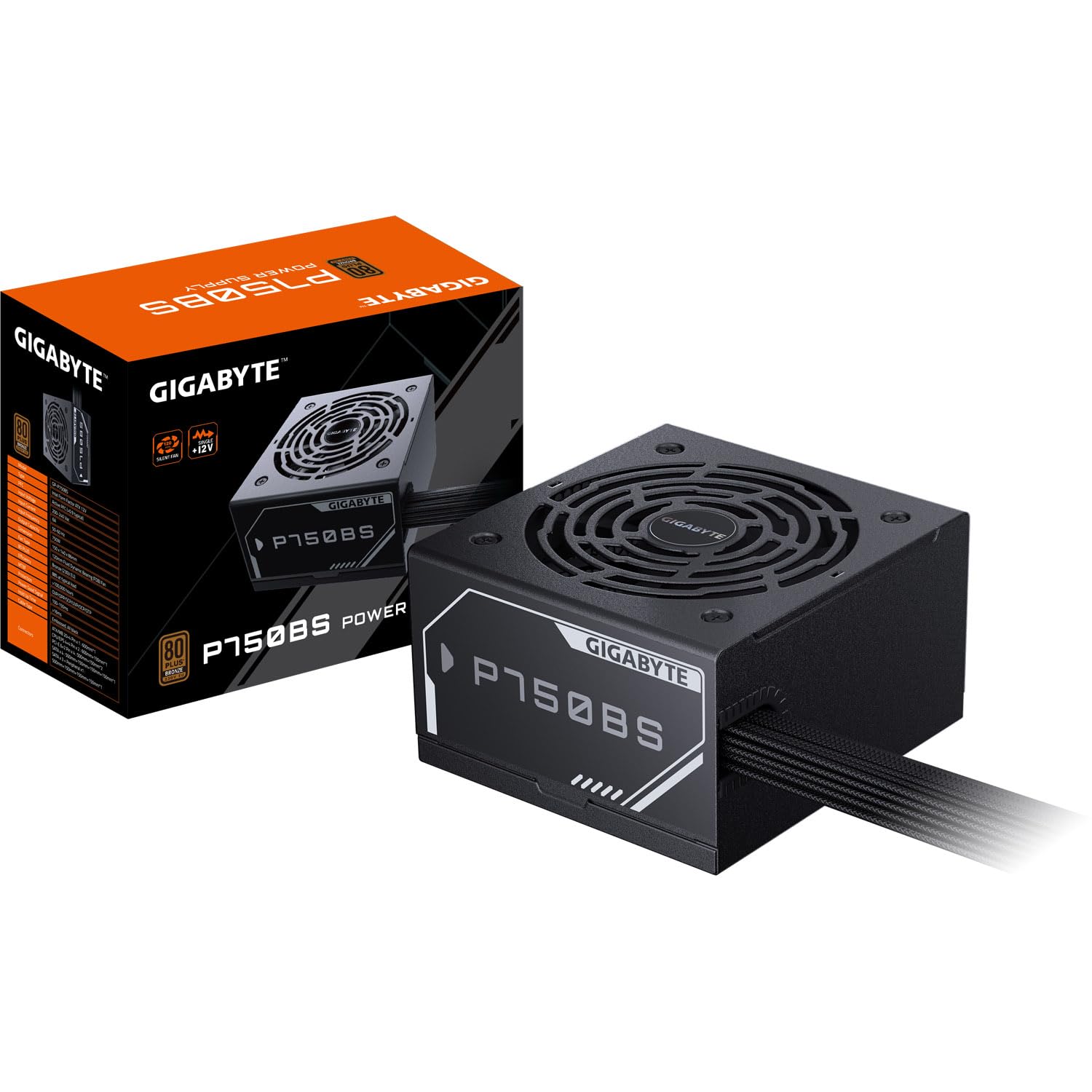 Fonte de alimentação GIGABYTE P750BS - PCIe 5.0, 80 PLUS Bronze, design