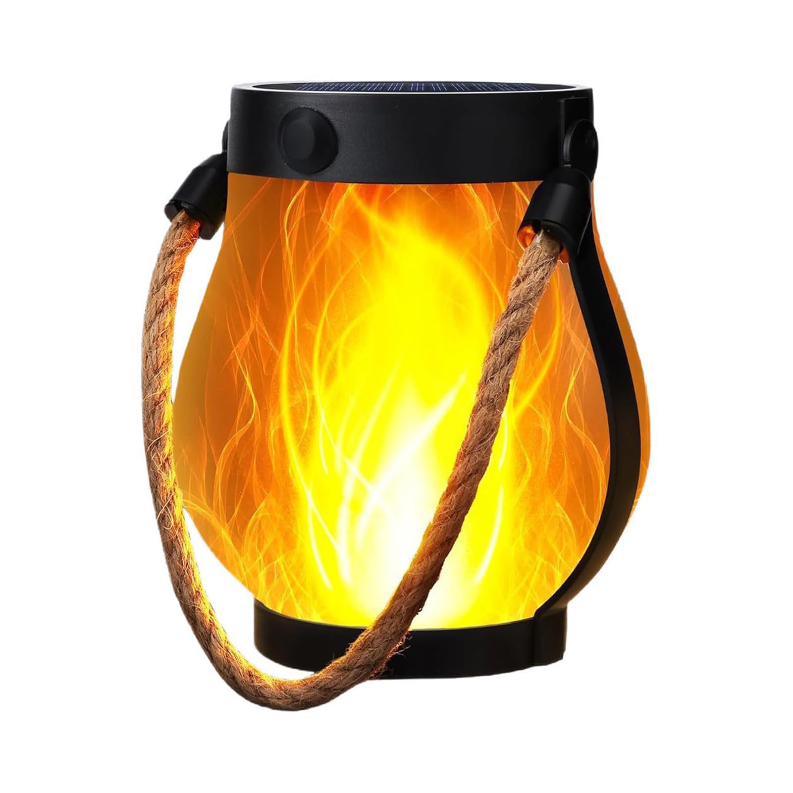 Ailan Hängendes Solarlicht, wetterbeständig, wasserdicht, Flammenlicht, Hanf Campinglicht, Doppelladelaternen für den Innenhof