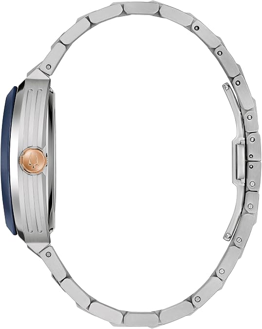 Bulova Maquina Automatic Blue Dial Stainless Steel Bracelet Watch 40mm - 98A319