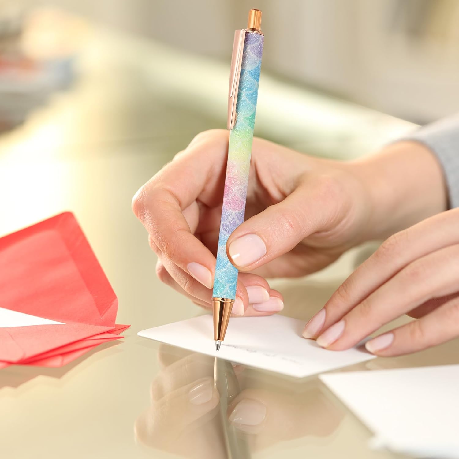 PATIKIL 24 PCS Ballpoint Pens, Metal Retractable Click Ball Pens, 1mm Black Ink Medium Point and Office Supplies