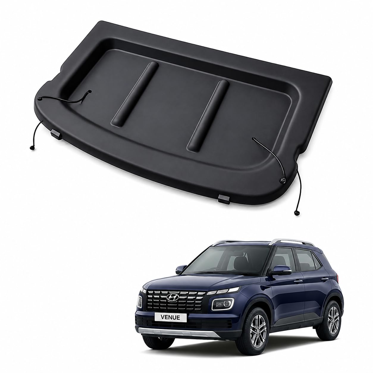 Parcel Tray for Hyundai Venue (Nov 2025-Till Date), Black | Injection Moulded, Unbreakable Build, OEM Type Fit, Adjustable Cover, Rear Luggage Shield-image-13