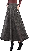 Kinghua Womens Wool Plaid Mini Skirt Fall Winter High Waisted Bodycon Pencil Skirt