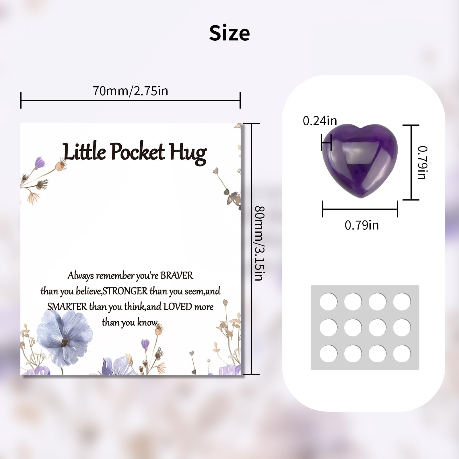 40 juegos de tarjetas de regalo de bolsillo con forma de corazón pequeño, tarjetas de recuerdo pensando en ti, regalos de aliento para familiares y amigos (corazones)