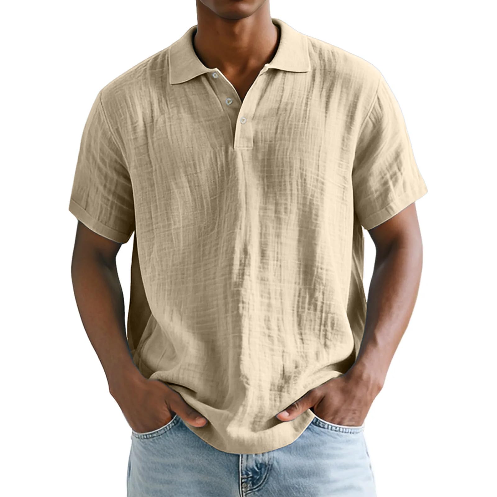 Generico Arbeits Sport Leichte Sommer Men's Short-Sleeved Polo Shirt Bermuda Army Work Summer Baggy Cargoshorts - 4