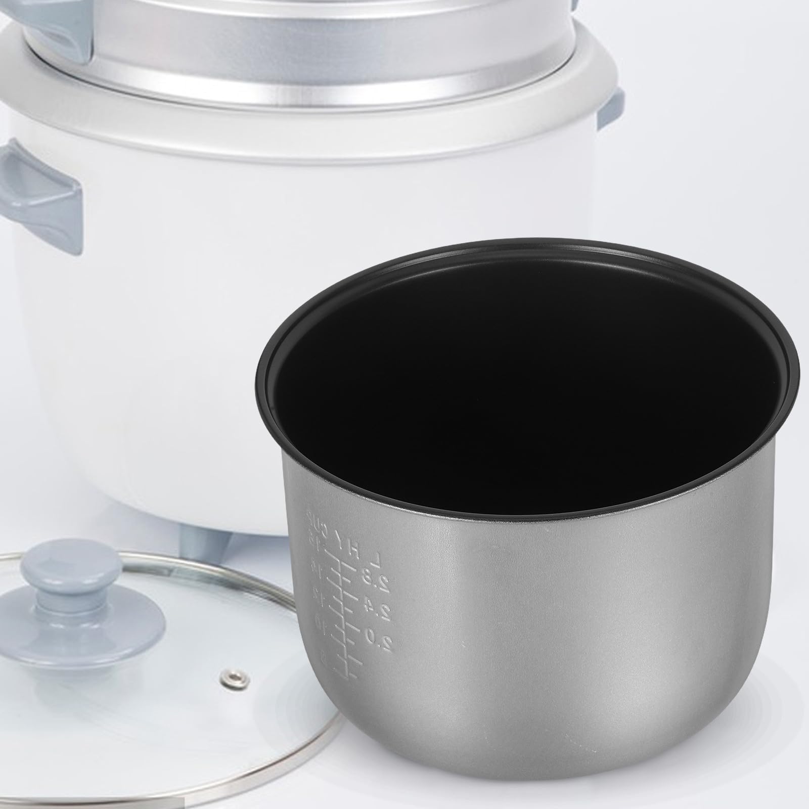 Antihaftbeschichteter Reiskocher Innentopf 6l Aluminium Ersatz Innenschüssel Allgemein Kompatibel für Reiskocher mit Großer Kapazität und Kratzfester Beschichtung