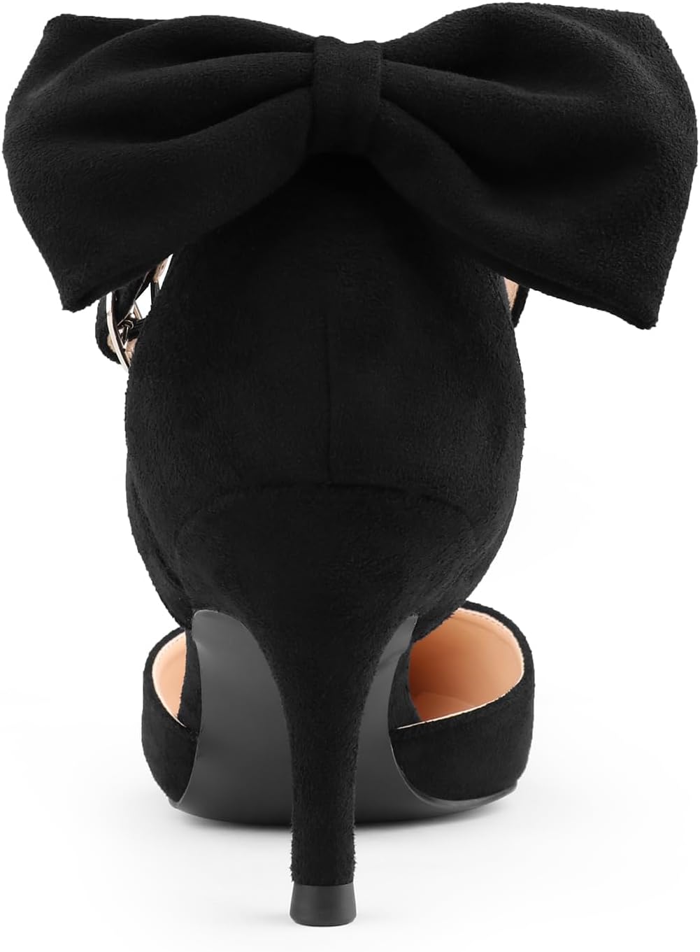 JOY IN LOVE Women's Pumps Kitten Bow Heels Closed Pointed Toe Sandals Ankle Strap Dress Shoes - Image 6