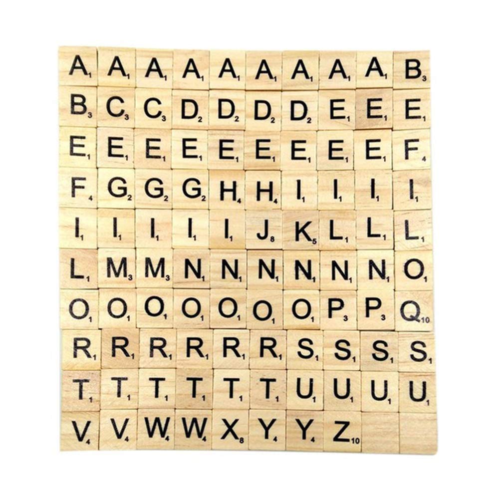 1000PCS scrabble letters for crafts - DIY wood gift decoration - making alphabet coasters and scrabble crossword game wood letter tiles/wooden scrabble tiles A-Z capital letters for crafts, pendants, - Image 2