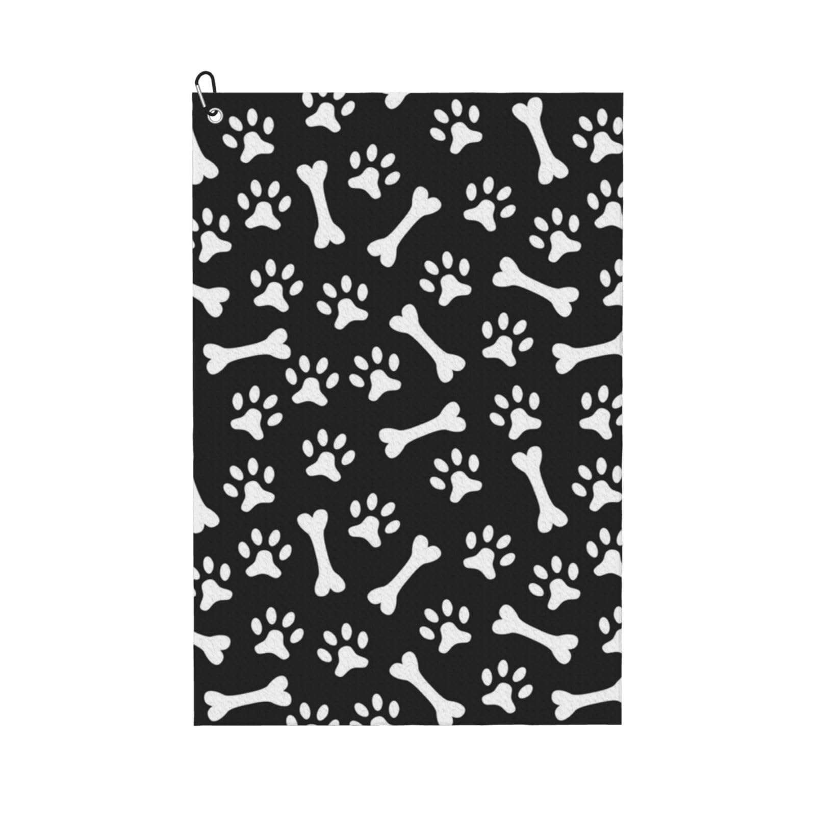 Hnnkloy Paw Print, 16x24 in Portable Waffle Golf Towels with Carabiner Clip for Golf Bag