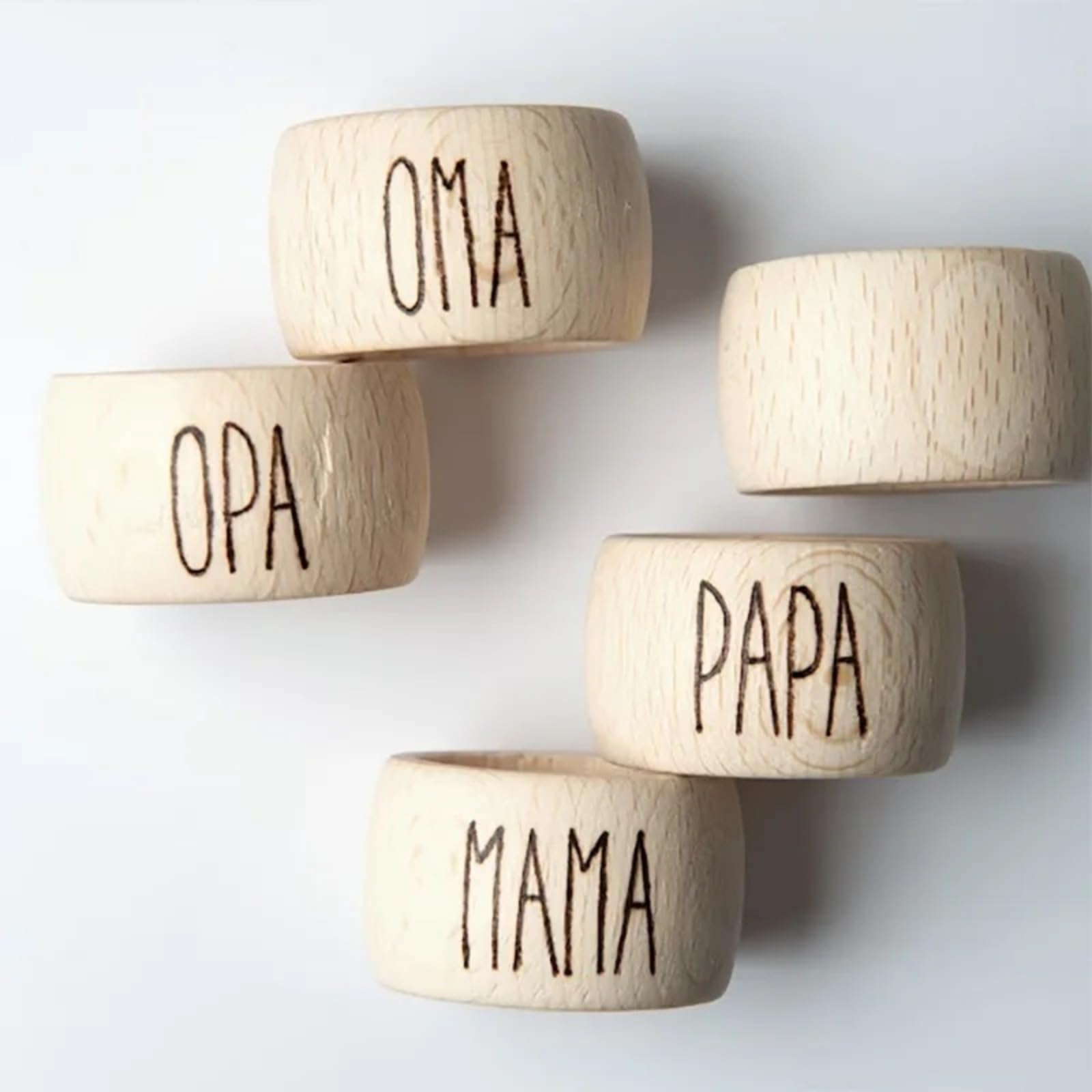 Portatovaglioli in legno personalizzati, con nome inciso, decorazione da tavolo per matrimoni, anniversari, compleanni, Natale, regalo personalizzato (20 pezzi)