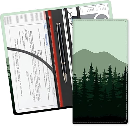 Miniatura 6 de Organizador de cuero para tarjeta de registro y seguro de coche, lindo accesorio para vehículo, organizador de guantera para documentos y tarjetas,