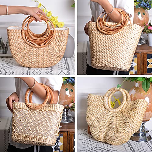 Bolso de Playa Grande Surakey de Paja miniatura 4
