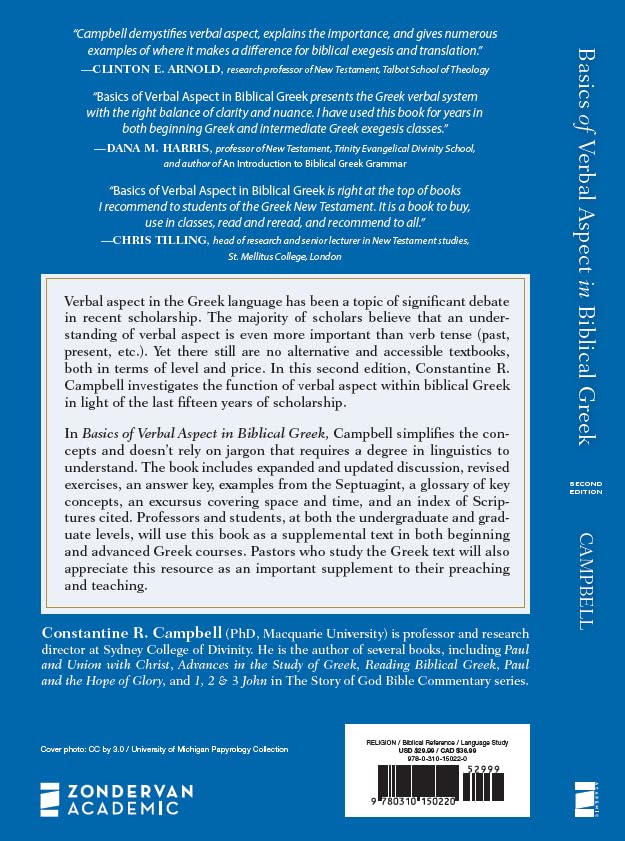 Image of Basics of Verbal Aspect in Biblical Greek: Second Edition (Zondervan Language Basics Series)