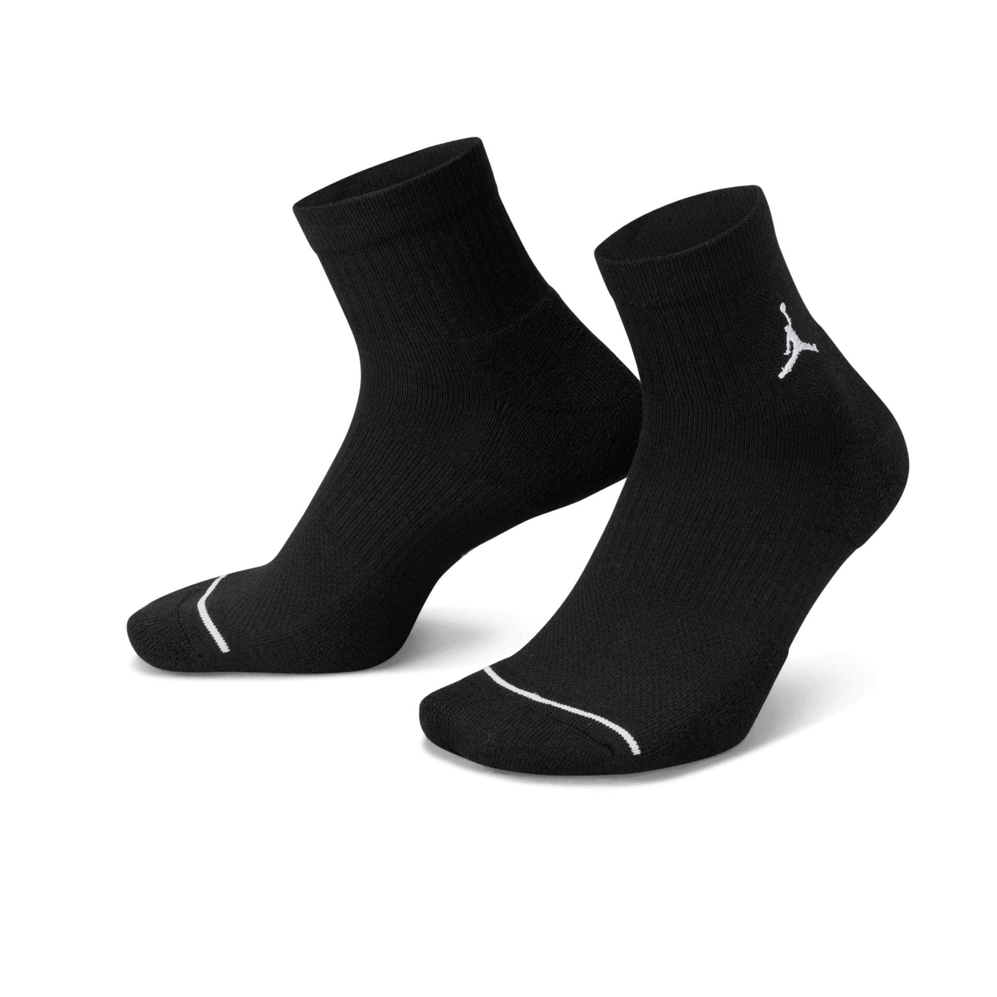 NIKE Jordan Everyday Ankle Socks (3 Pairs) Adult DX9655-010 (BLACK/WHI), Size L