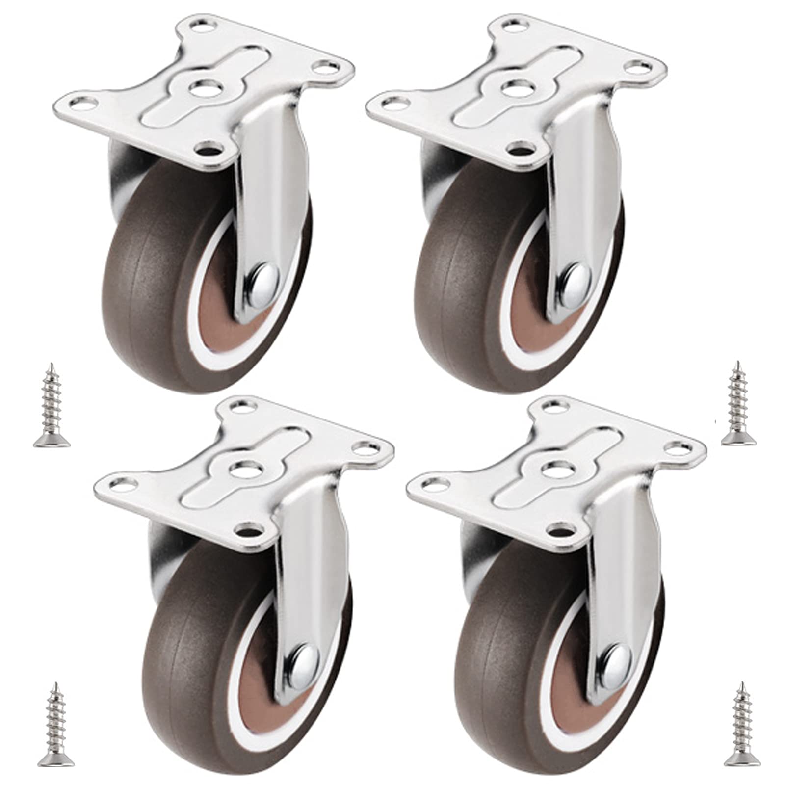 Möbelrollen 4er-Set, Kleine Bockrollen, Schwerlastrollen Mit Lager, Gummi, Für Schubladen, Riemenscheiben, Schränke, Sicher, Stabil, Verschleißfest Und Geräuschlos