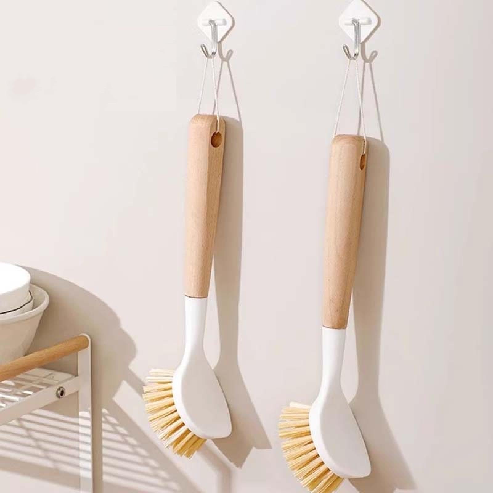 2 sztuki szczotki kuchennej z bambusowym uchwytem do garnków, garnków, zlewu kuchennego, mycia naczyń i czyszczenia, narzędzia czyszczące