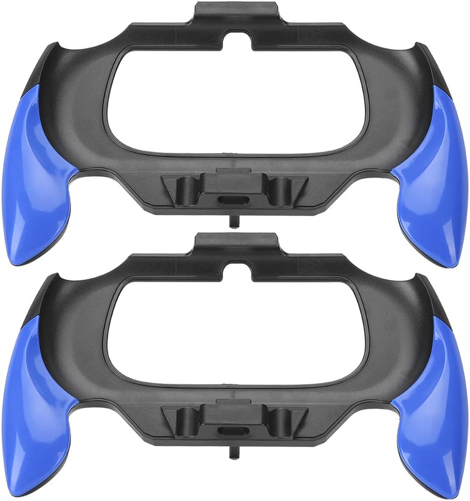 ASHATA 2 Piece Handle for PS Vita 2000, Plastic Trigger Handle Case Holder for PS Vita 2000, Game Controller Handlebar Grip Holder Accessory (Blue)