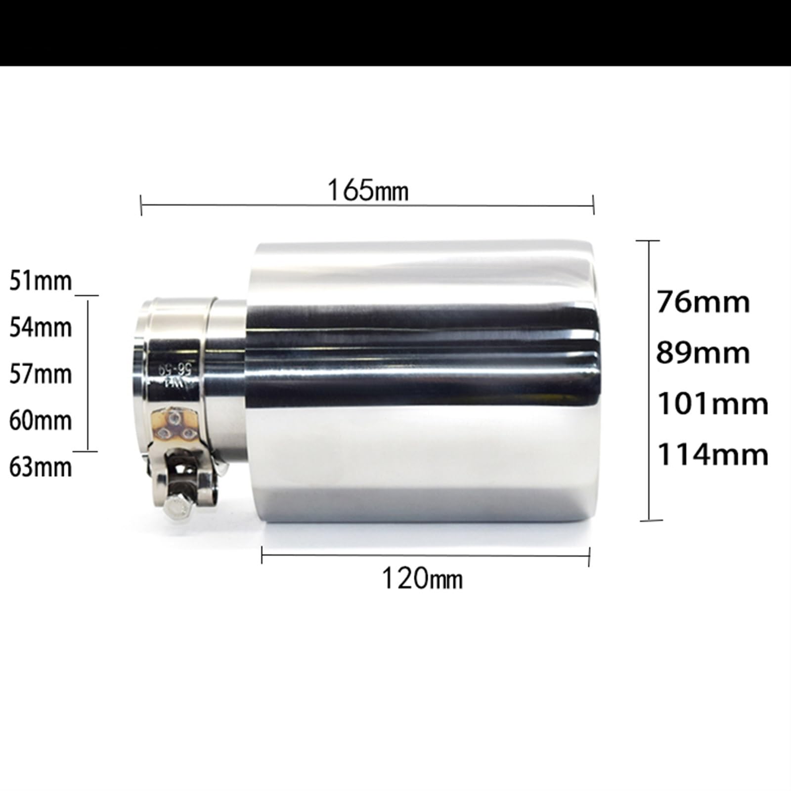Cubierta Tubo Escape Automóvil 1 Uds Punta De Escape Universal Para Coche 304 Puntas De Silenciador De Escape De Acero Inoxidable Tubo De Escape Boquilla De 63mm Silenciador Punta ( Tamaño : ID60MM OD