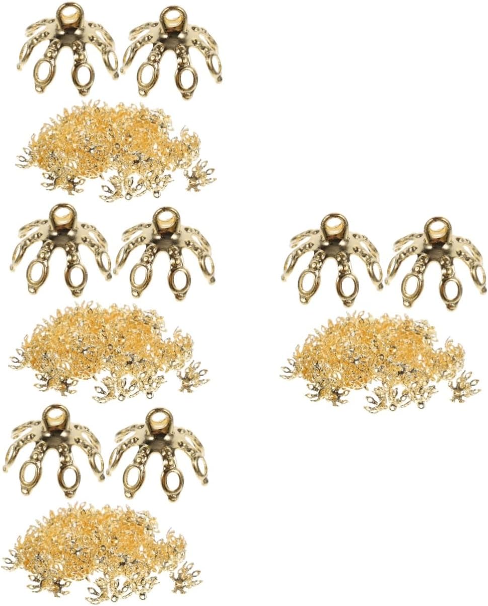 STOBOK 200 pcs receptacle Bracelet Component bead DIY Hair Accessories Materials copper end cap jewelry spacer