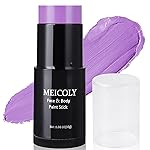 MEICOLY Light Purple Face Body Paint Stick(1.06 Oz),Cream Lavender Periwinkle Body Paint ,Sweatproof Waterproof Purple Eye Black for Sports,Violet Lilac Face Paint for Halloween SFX Ursula Cosplay