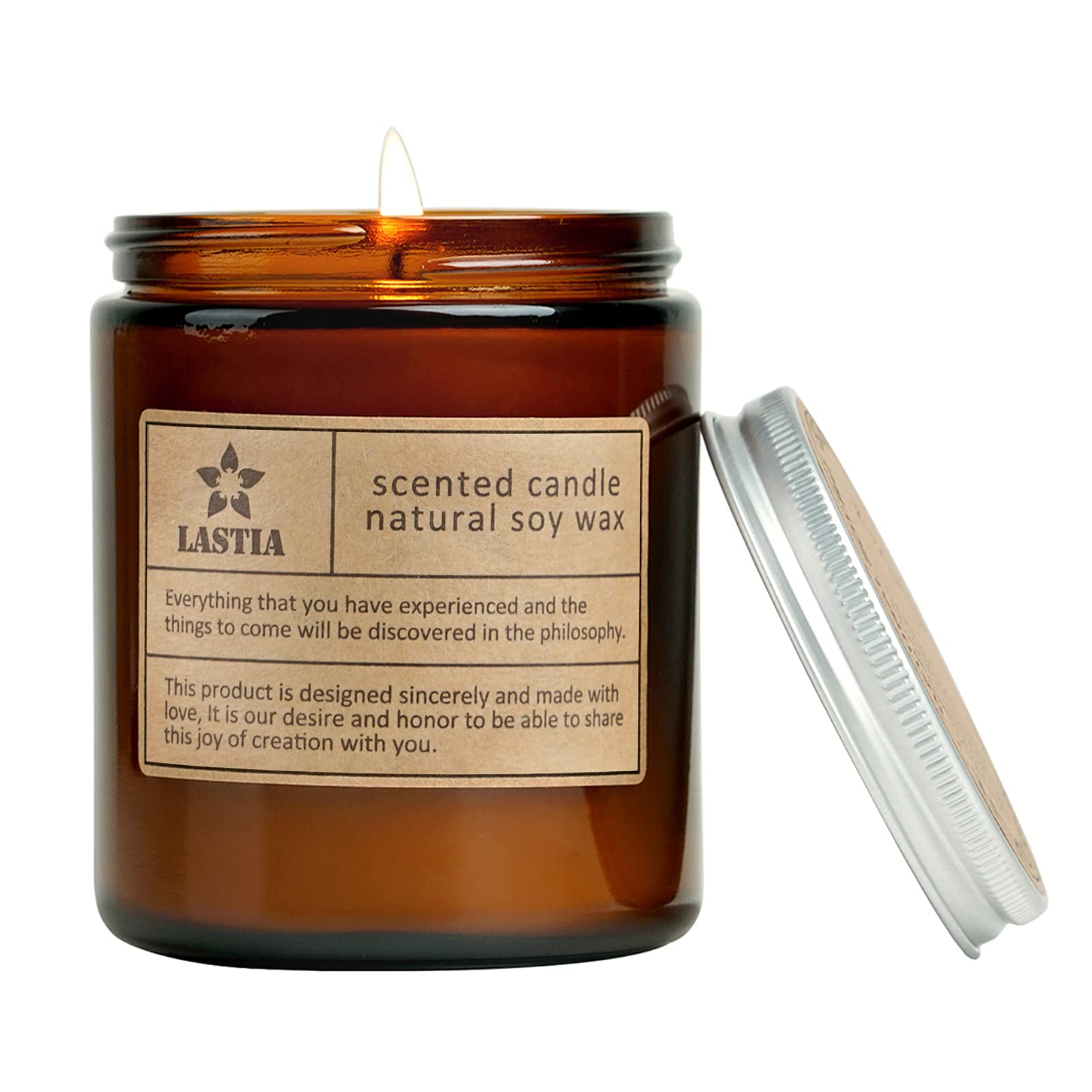 Lastia Scented Candles Large Natural Soy Jar Candles for Home, Aroma Candles for Relaxing, Lavender & Eucalyptus, 7 oz