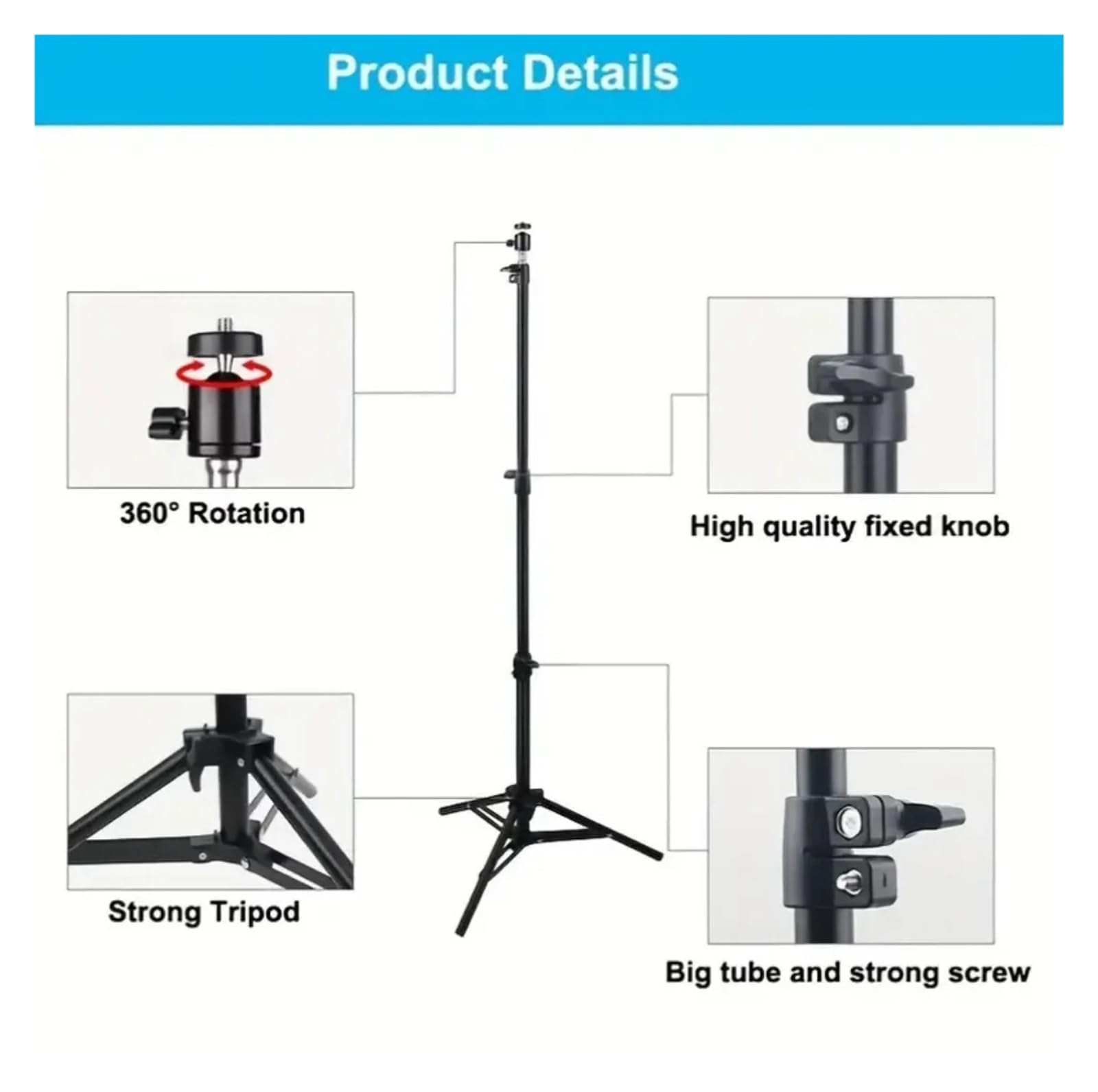 Supporto for Treppiede Estensibile, Staffa Portatile for Telefono, Mini Proiettore | Supporto for treppiede da viaggio portatile estensibile con carico massimo di 1,5 kg