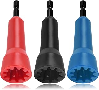 Wire Twister Tool, Twist Wire Connector Socket, Driver with 1/4" Chuck for electricians(3 Pack-black,red,blue)