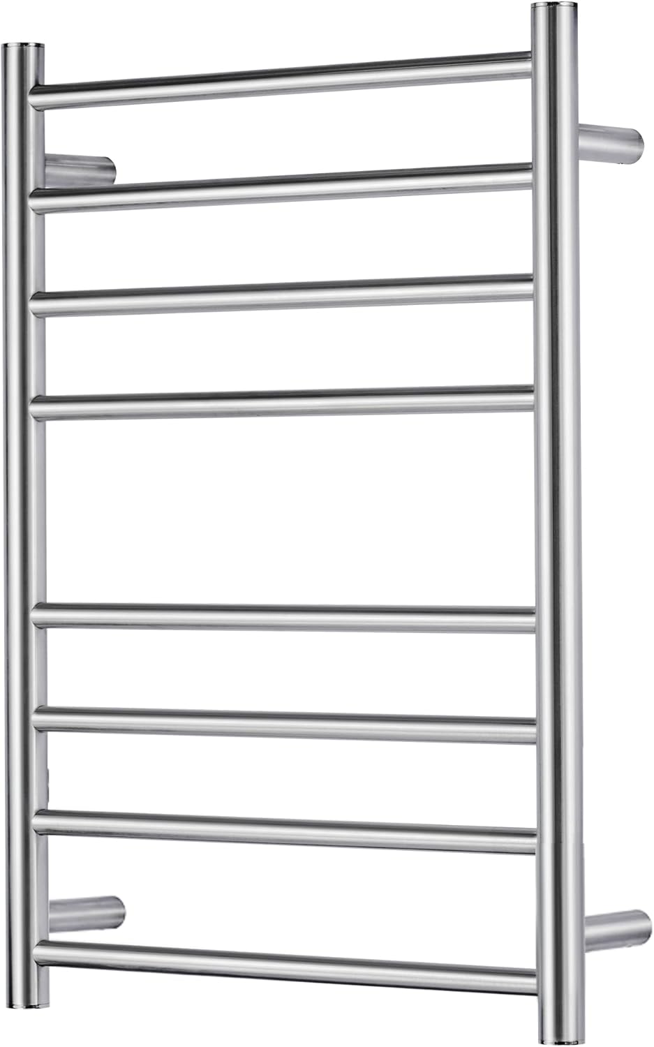 Towel Warmer Polished Chrome for Bathroom Wall Mounted Drying Rack Plug-in Electric Heated Towel Rack Stainless Steel Round 8 Bars Bath Towel Heater 27.56x19.69x4.41 inches Polished 8 Bar