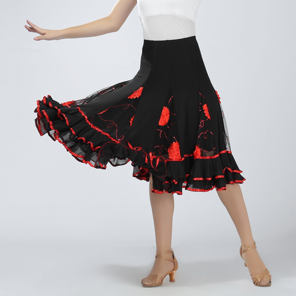 Sharplace Jupe Flamenco Ballroom Danse Robe Jupe Courte Vêtement Déguisment Femme