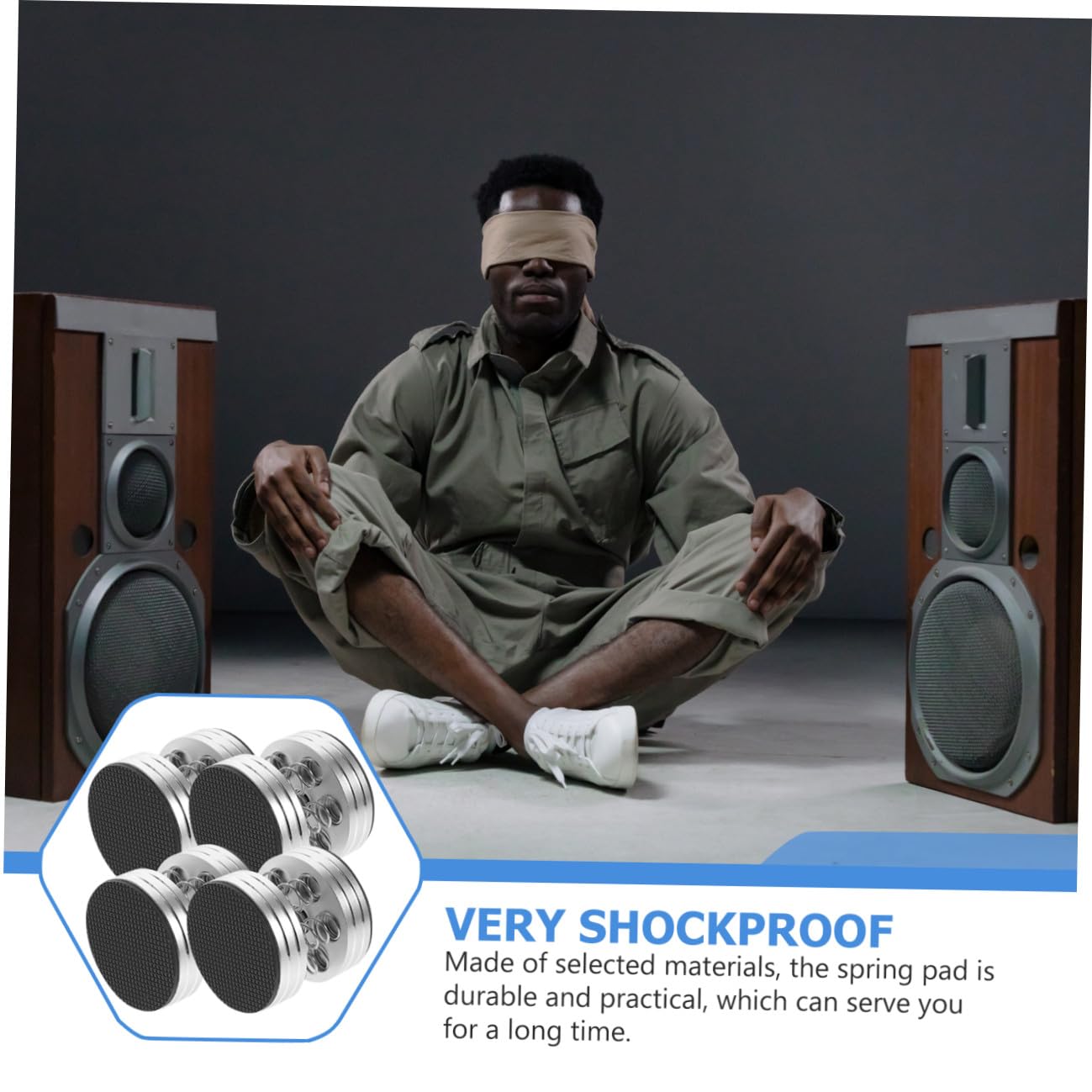 Gatuida 4 Pezzi Piedini per Diffusori Acustici Antivibranti in Lega di Alluminio e Gomma, per Casse Audio e Hifi, Facili da Installare