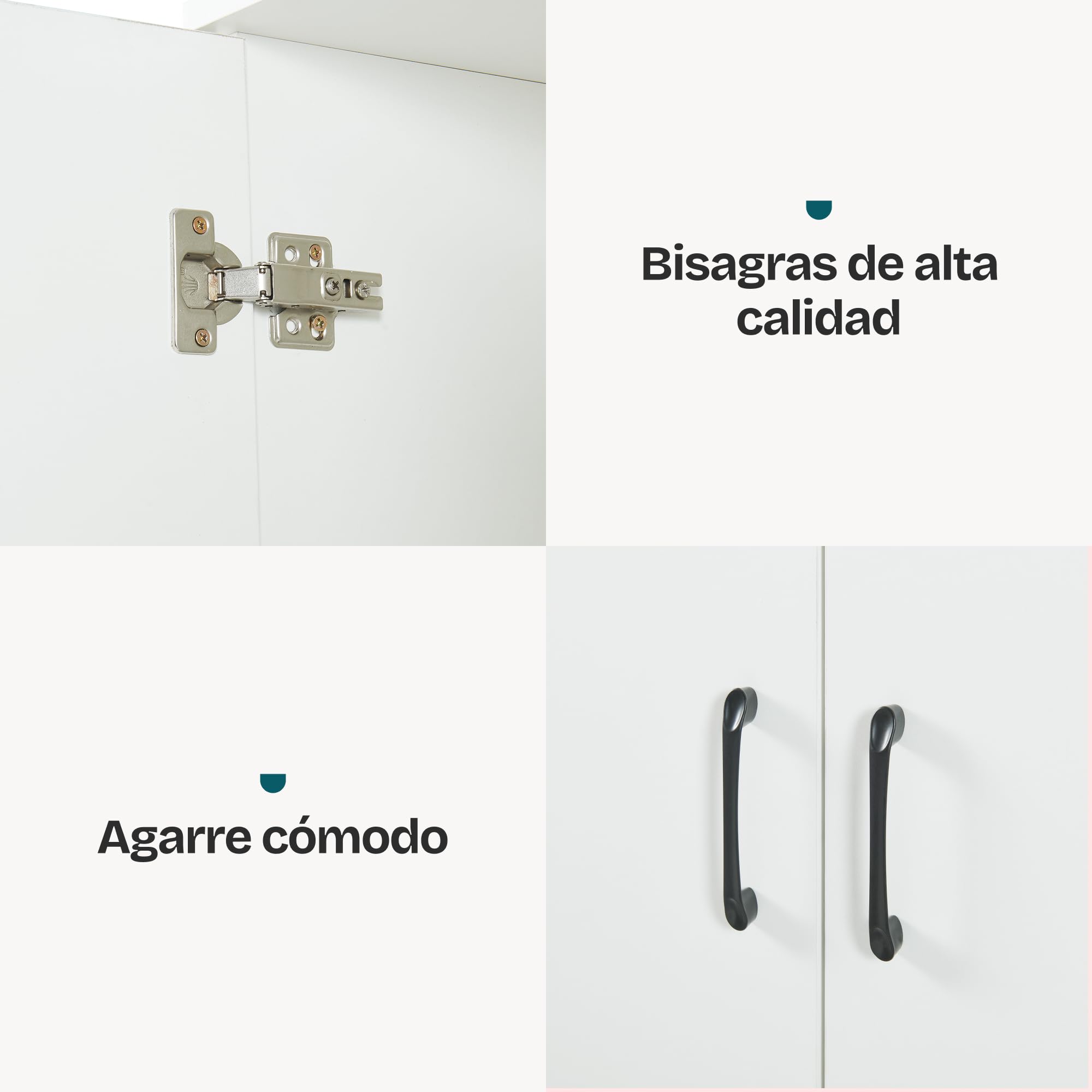 [en.casa] Armario Dormitorio Chalvefted Barra 2 Puertas 175x60x35cm Blanco | Ropero 3 estantes ajustables