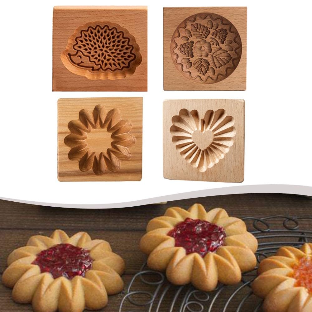 SDGBCXD， Stampi for biscotti in legno, biscotti, stampi for biscotti in legno, stampi for biscotti in rilievo in 3D, stampi for timbri, formine for biscotti fai da te for tutti gli appassionati di pas