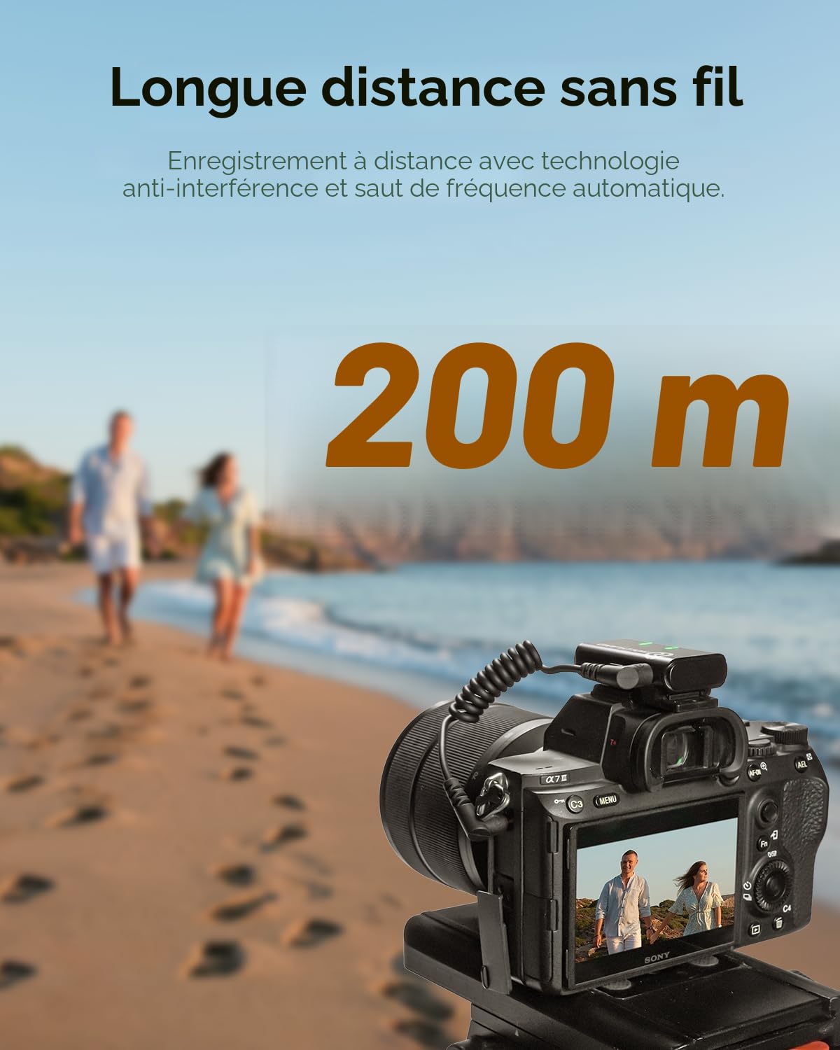 Hollyland Lark M1 Micro Cravate sans Fil Annulation Active Bruit 200m Portée, 20H Utilisation, Ultra-Mini Portable, Système de Microphones Lavalier pour DSLR Caméra iPhone Android PC (Noir Duo)