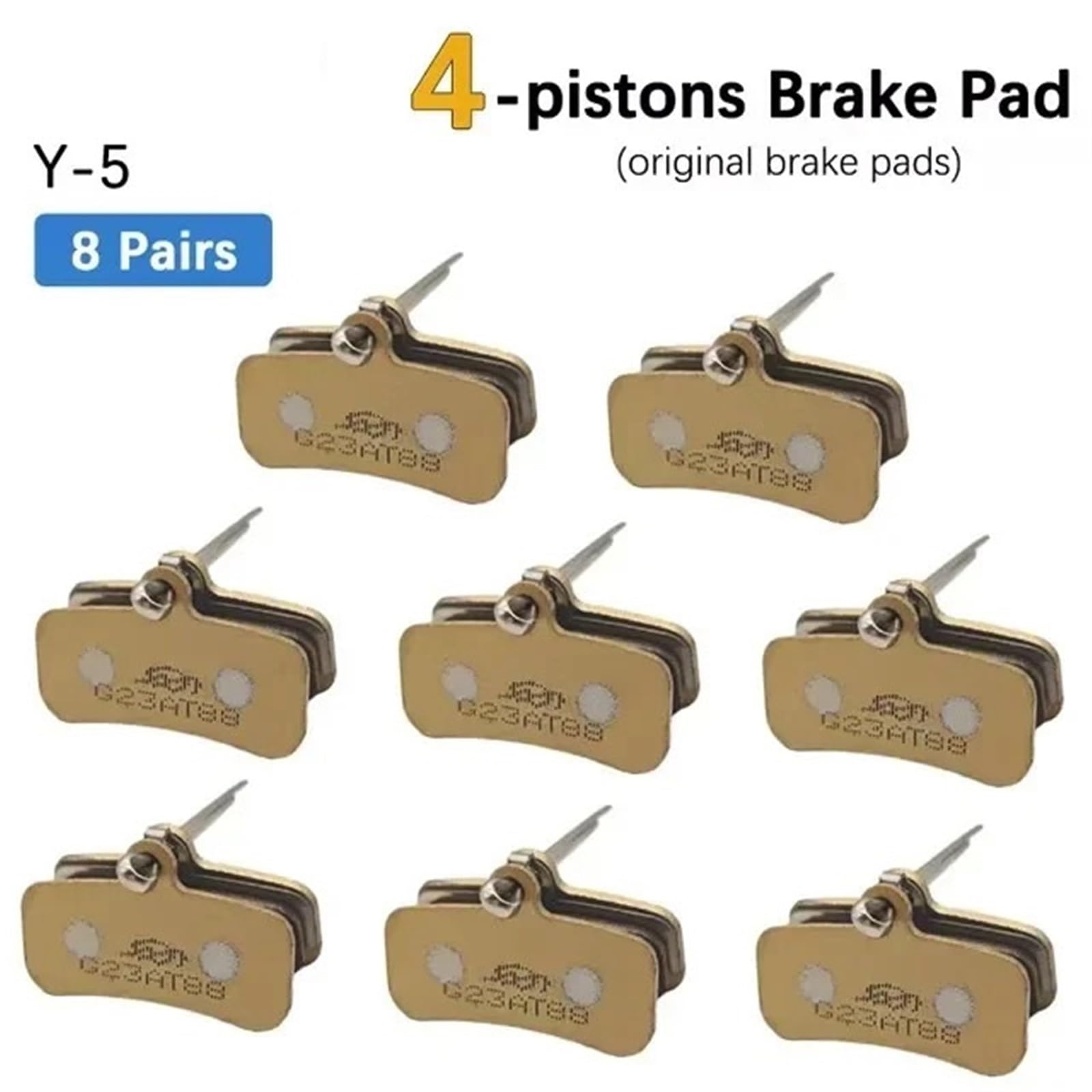 Servofrein Plaquettes de frein à disque hydrauliques en céramique Y-5 A5-D à 2/4 pistons pour VTT, vélo électrique, scooter, étriers étrier Frein(4-pistons 8 Pairs)