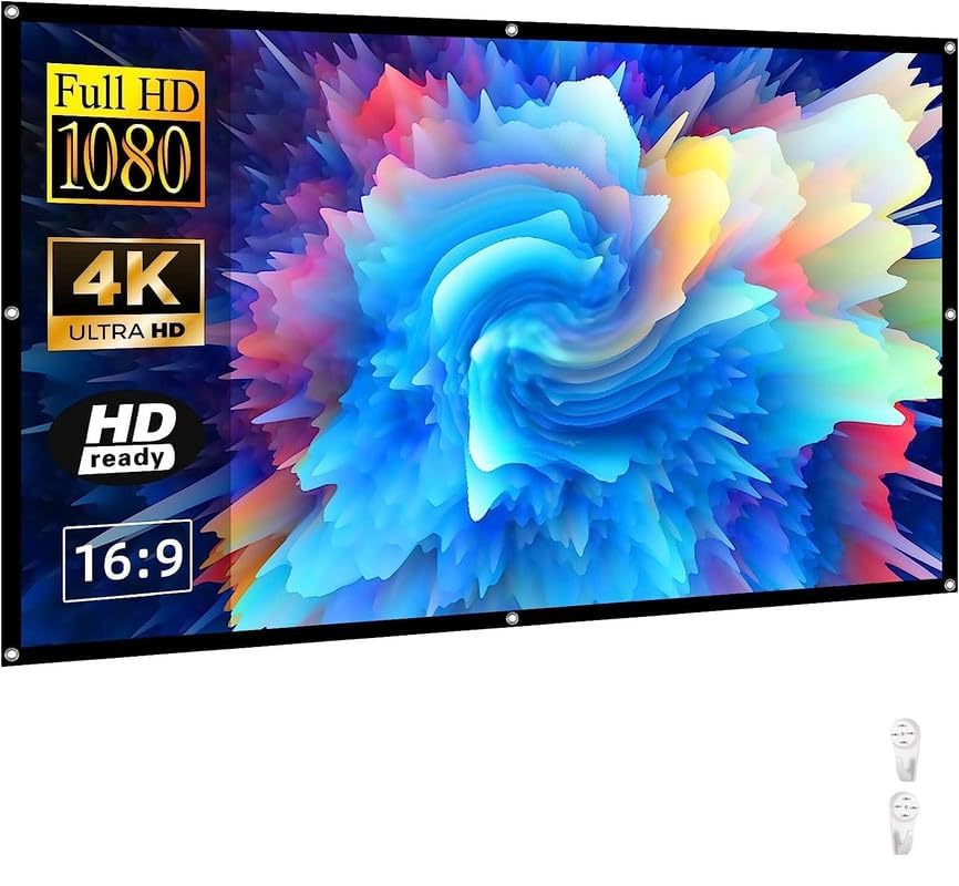 Image of Upgraded 170 inch Projector Screen,4K 16:9 Portable Eyelet Premium Video Foldable Projection for HD Home Theater Cinema Anti-Crease Indoor Outdoor Office Classroom (376 cm (W) x212 cm (H))#1