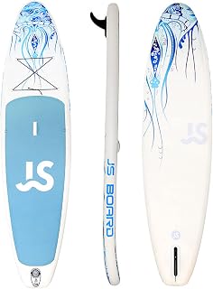 Inflatable Paddle Board, 11'x32''x6'' Stand Up SUP Board W/adjustable Paddle, 8MIN Fast Inflate, Pump Leash Elastic Storage Rope Fin Repair Kit Youth Adults Standup