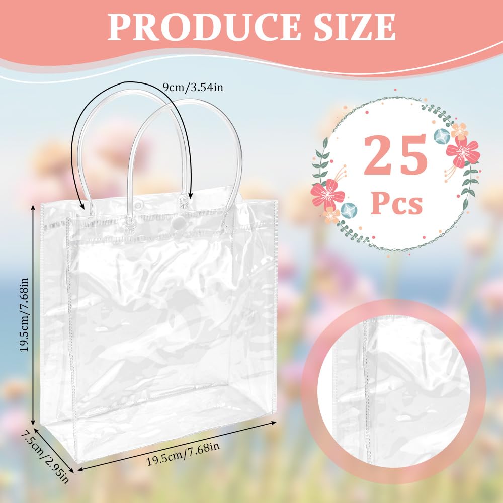 Schillernde Geschenktüten Aus PVC - Transparent Mit Griff, 8 Stück, 20x19x9 Cm Für Party & Hochzeit