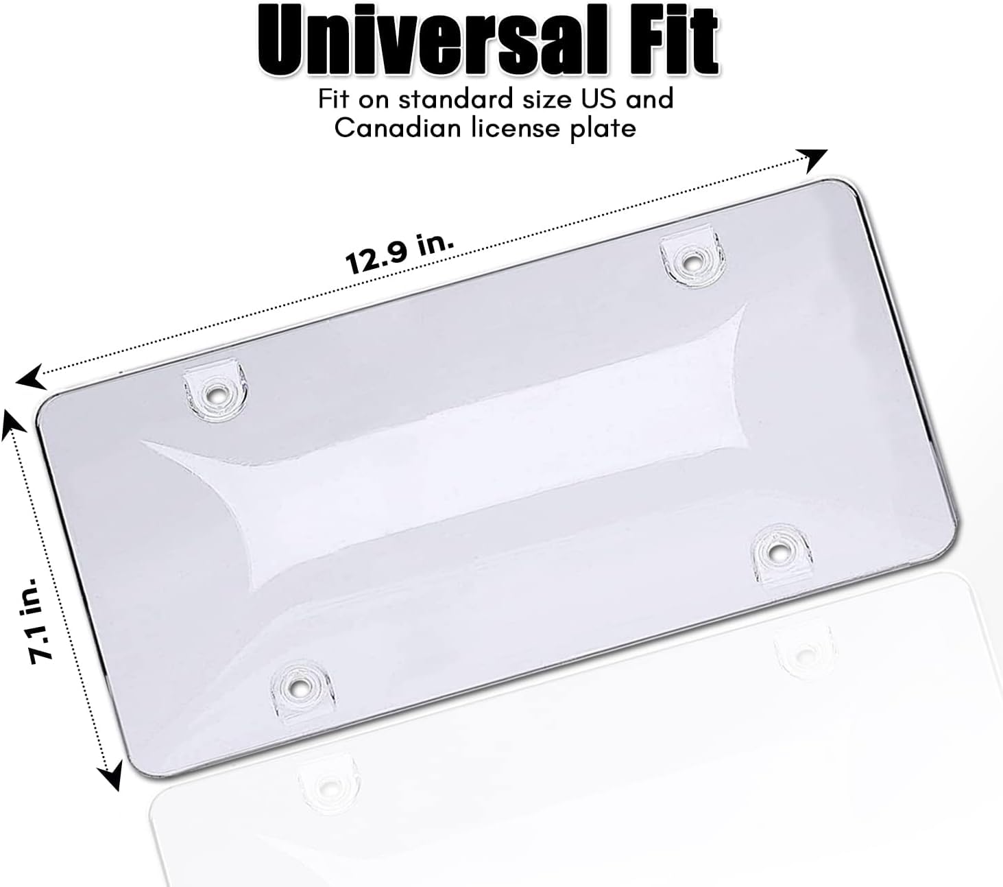 Zone Tech Clear License Plate Cover Frame Bubble Shields