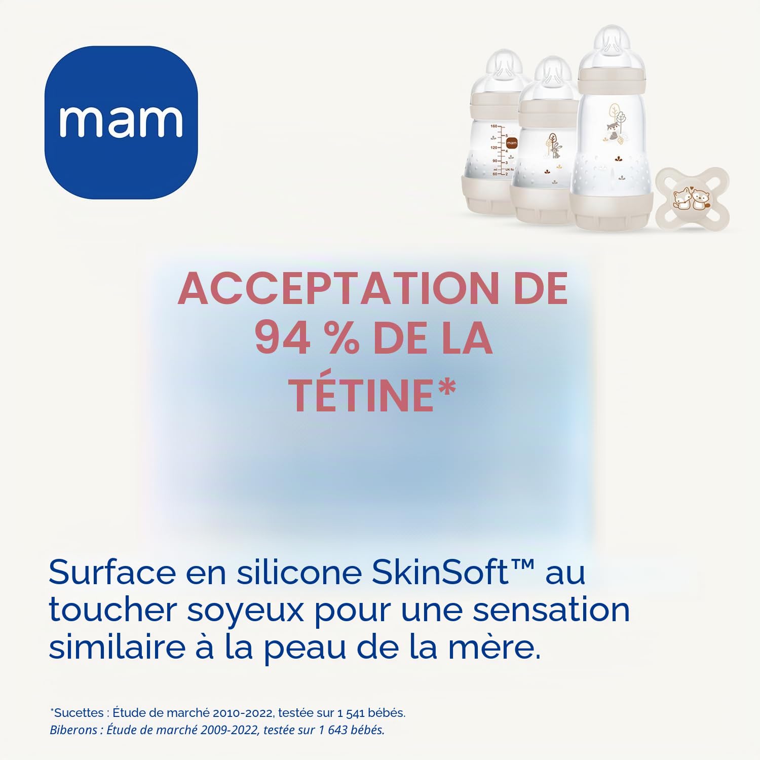 MAM Welcome to the World G101-3 Biberones Easy Start Anti-Colic, 1 tétine Start et 1 Broche Clip 0 mois Bleu