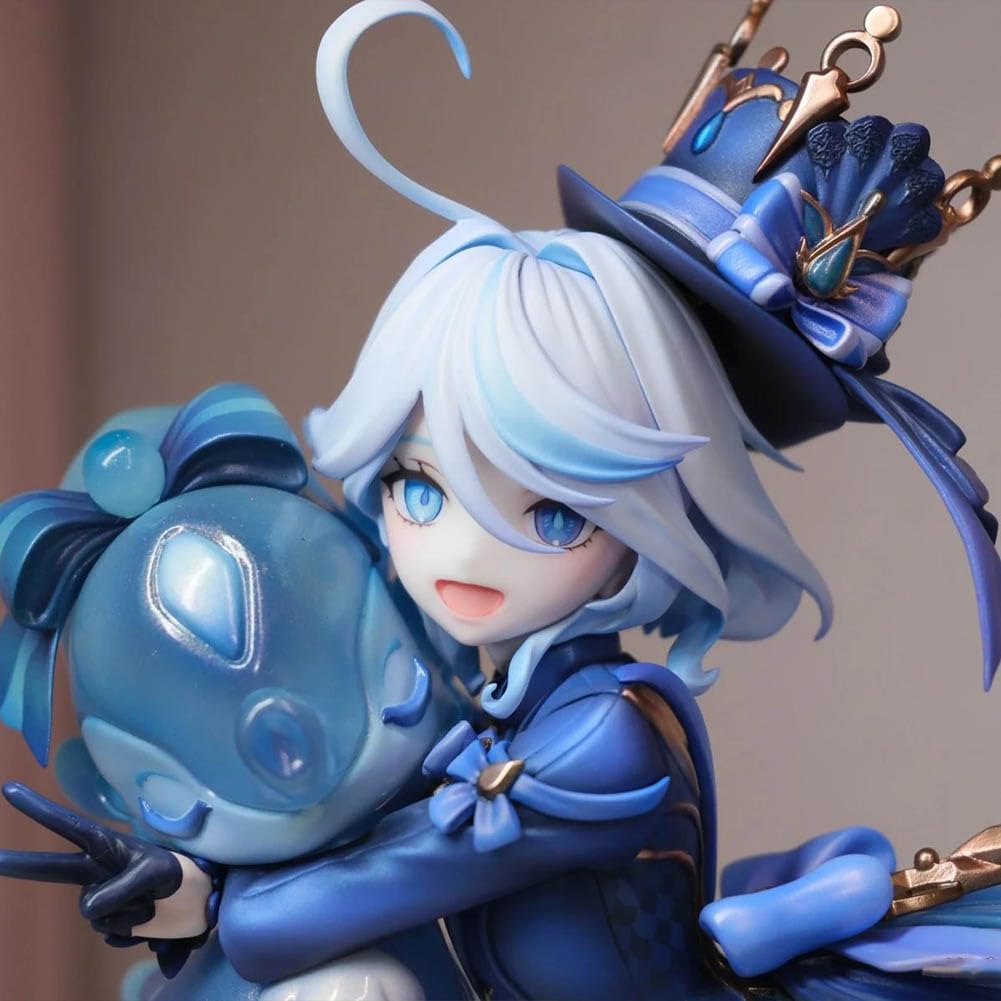 Zhongkaihua Furina Figura 23 cm Furina Action Figure Blue Outfit Ver PVC Anime Statue Game Personaggio da Collezione con Parti di Scambia il Viso per Scrivania Mensola Display Regalo