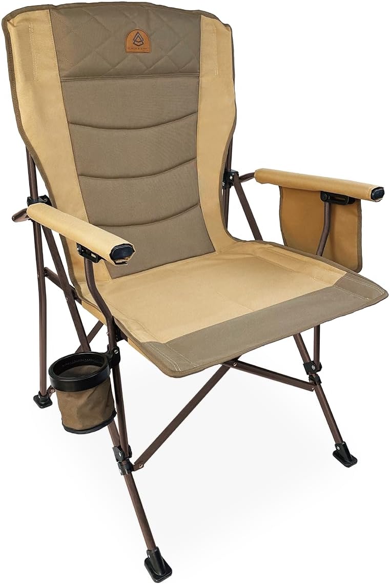 Black Sierra Oversize Camping Chair for Adults Supports 500