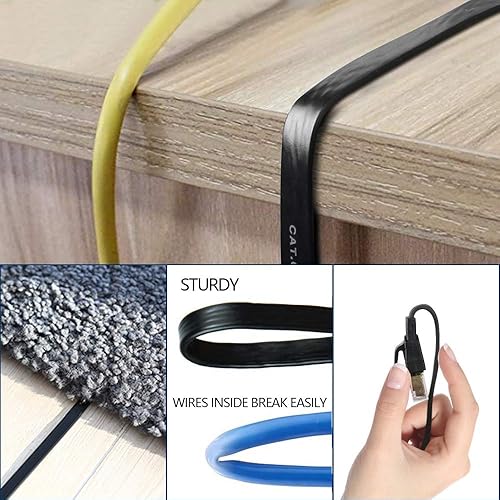 Miniatura 13 de DEEGO Cable Ethernet Cat 8 de 50 pies, cable de red plano de alta velocidad blindado, cable Ethernet LAN de 40 Gbps 2000 MHz U/FTP 30 AWG con Negro