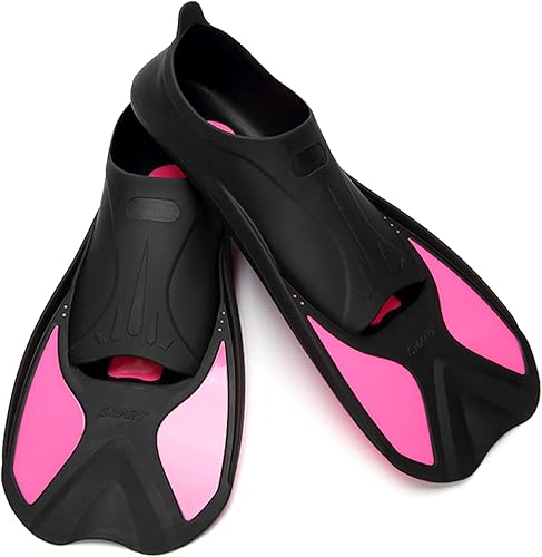 Aletas de entrenamiento de natación de silicona, aletas de viaje, tamaño de viaje, aleta corta para hombres y mujeres, buceo, aletas de piscina