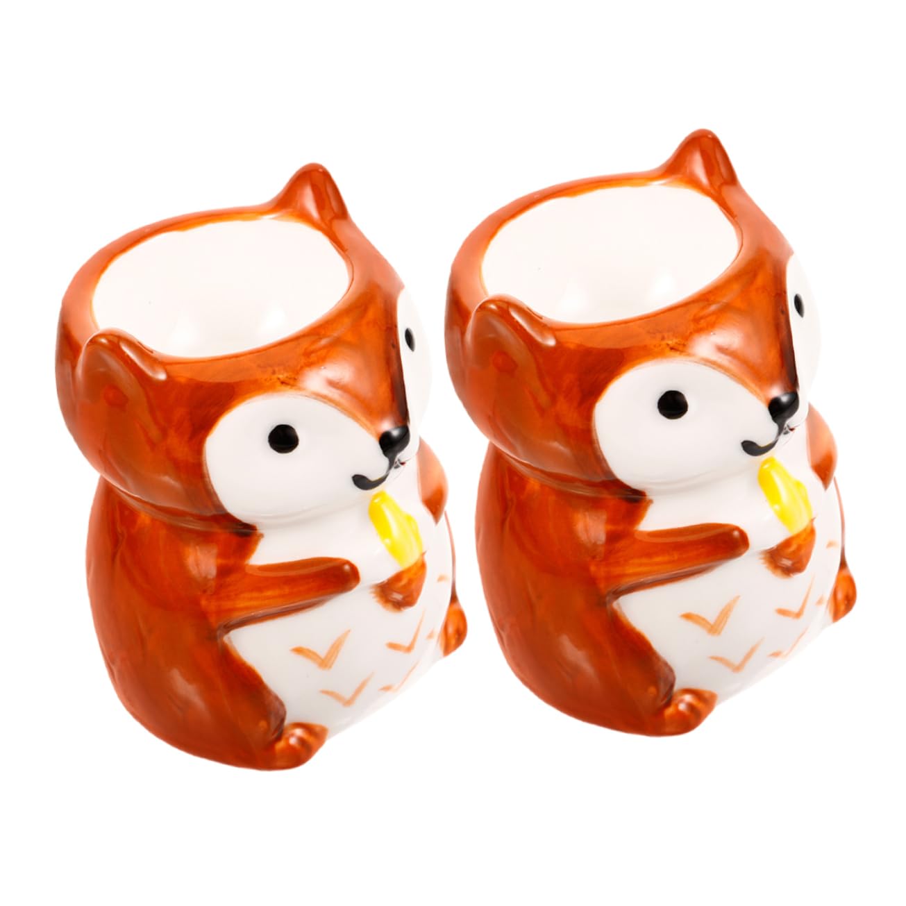 CONGARTENO 2Pcs Light Brown Ceramic Egg Cups Elegant Porcelain Holders for Boiled Eggs Creative Design for Breakfast Utensils for Chicken Duck Eggs