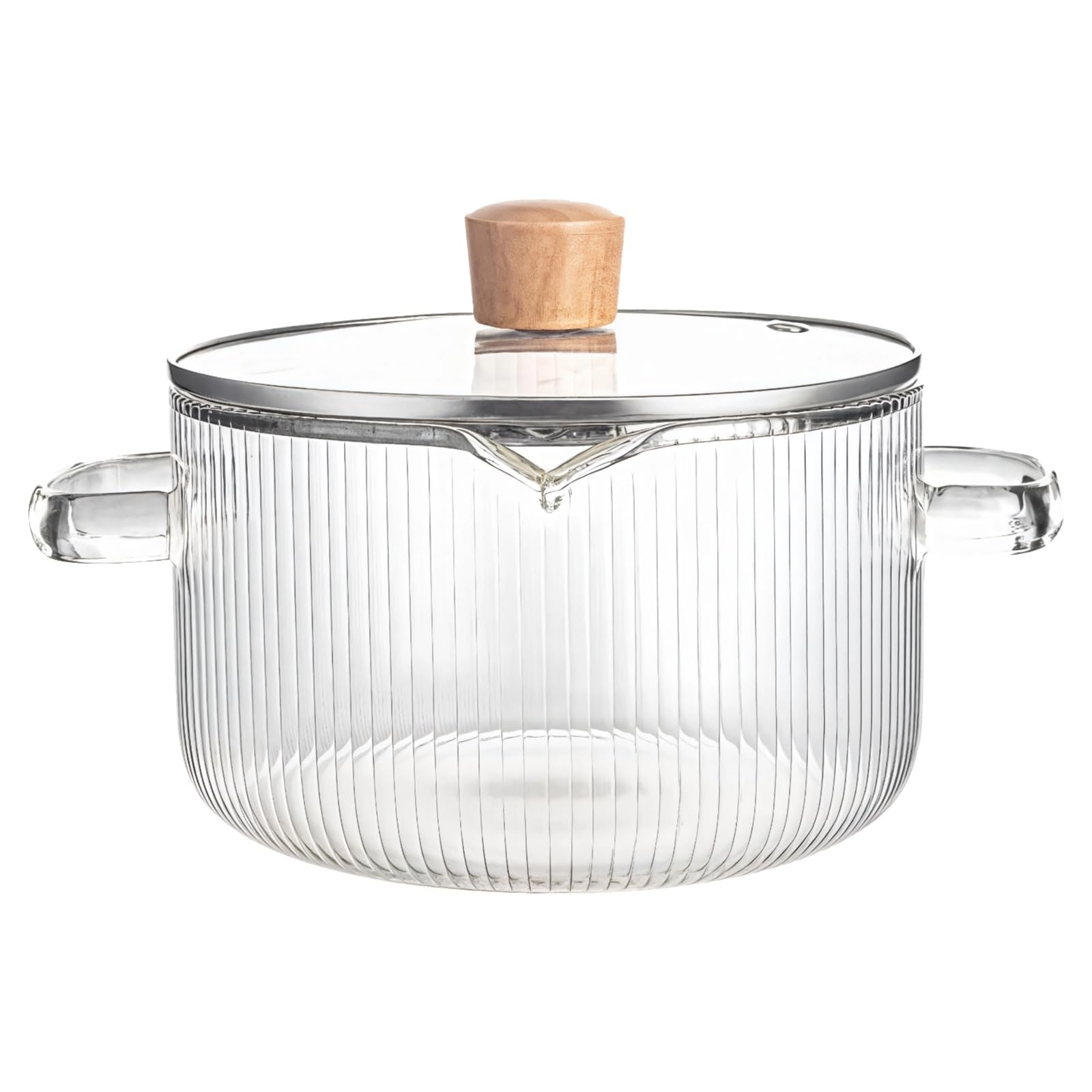 Casserole en verre borosilicate 1800 ml transparente pour cuisinière et micro-ondes