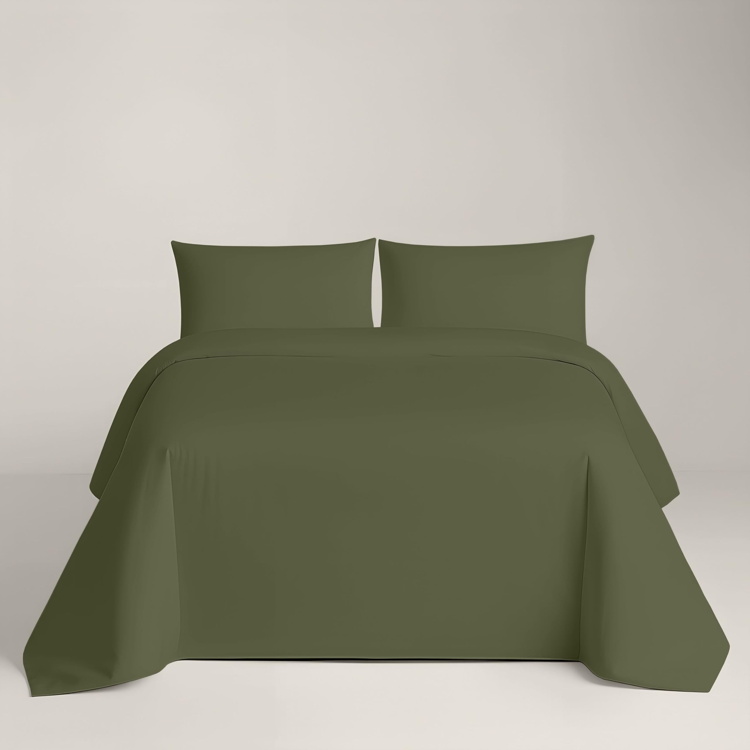 NATURALS - Funda Nórdica Lisa Cama 150-100% Algodón Suave y Transpirable - Cierre de Botones - Funda Nórdica 240x220 cm + 2 Fundas Almohada 45x90 cm - Botella - Fabricado en España