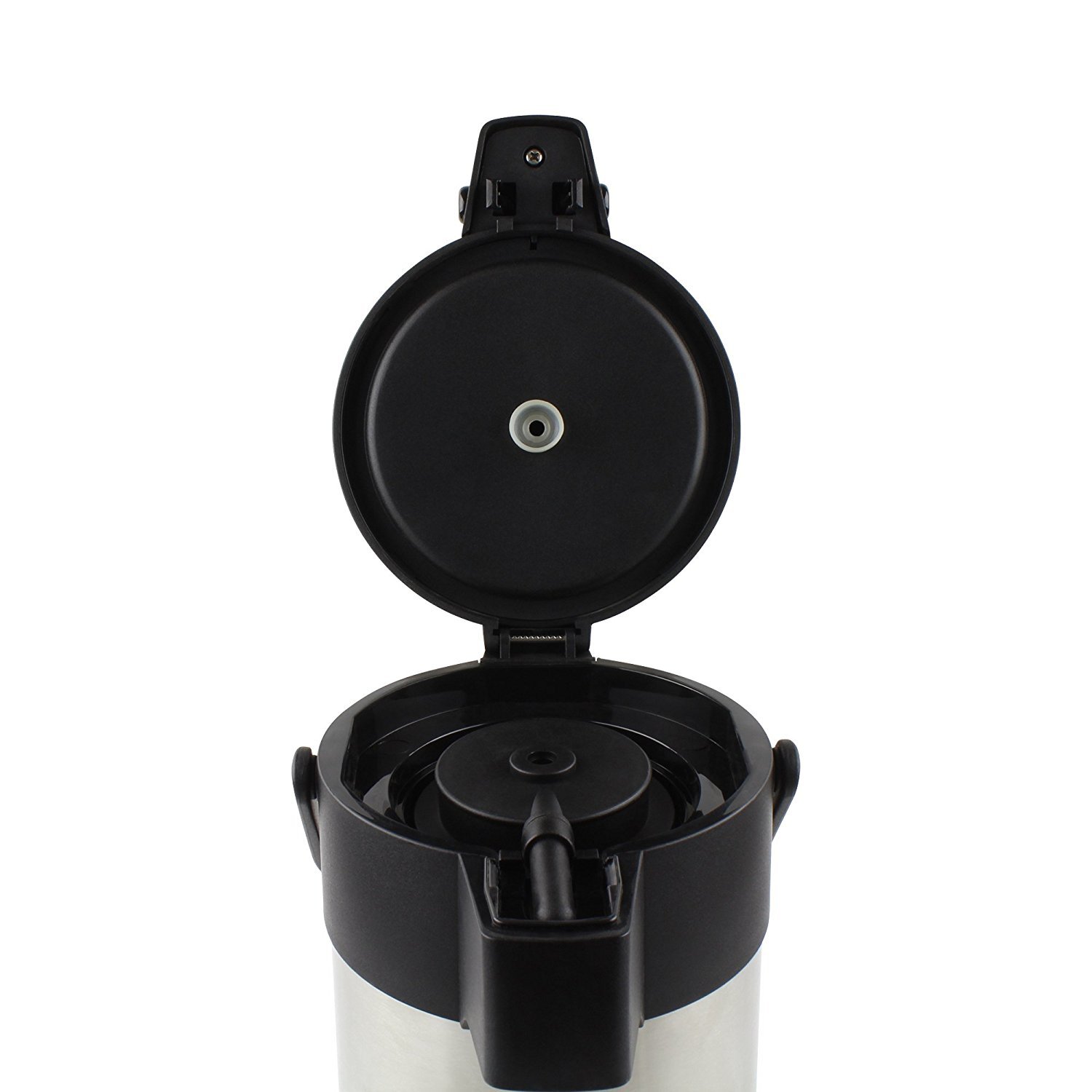 Pioneer Thermos 3,0 l en acier inoxydable avec pompe à pression, bouteille étanche pour boissons chaudes et froides, distributeur à pompe simple pour événements, Argent