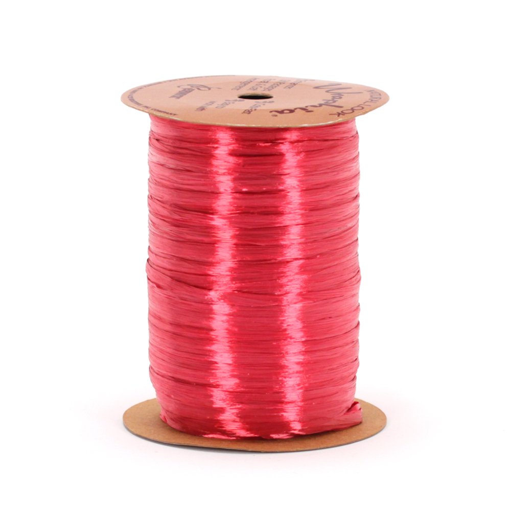 BerwickWraphia Pearlized Rayon Craft Ribbon, 100-Yard Spool, Red Raspberry